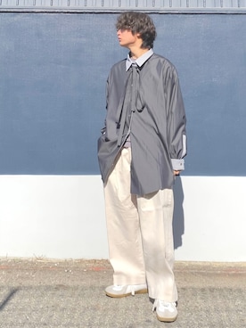 「WYM LIDNM（ウィム バイ リドム）のアイテム（パンツ）」を使った、ざわ_低身長男子styleさん（骨格ストレート・メンズ・163cm）の秋コーディネート