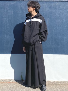 「SHAREEF（シャリーフ）のアイテム（パーカー）」を使った、ざわ_低身長男子styleさん（メンズ・163cm）の秋コーディネート