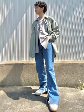 「LiNoH（リノー）のアイテム（パンツ）」を使った、ざわ_低身長男子styleさん（メンズ・163cm）の春コーディネート