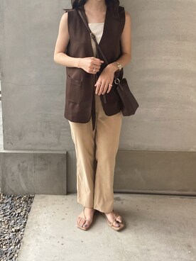 「ベストコーデ」｜「アイテム（キャミソール）」を使った、Pinoさん（レディース・163cm）の秋コーディネート