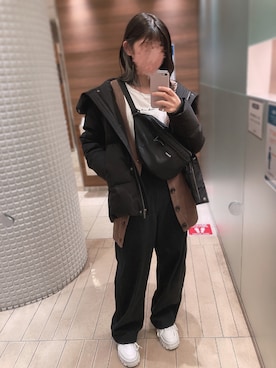 「Simplicite（サンプリシテ）のアイテム（ダウンジャケット/コート）」を使った、haru12191031さん（レディース・154cm）の冬コーディネート