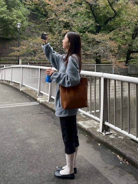 「アイテム（チュニック）」を使った、フィーさん（レディース・164cm）の秋コーディネート