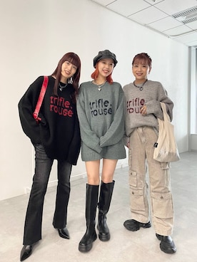 「JEANASIS（ジーナシス）のアイテム（キャスケット）」を使った、フィーさん（レディース・164cm）の秋コーディネート