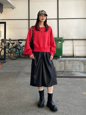 「アイテム（スウェット）」を使った、フィーさん（レディース・164cm）の夏コーディネート