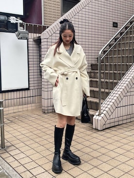 「アイテム（ピーコート）」を使った、フィーさん（レディース・164cm）の秋コーディネート