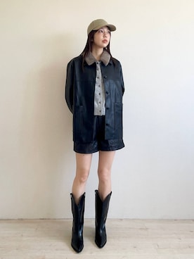 「JEANASIS（ジーナシス）のツイルコールCAP/1055066（キャップ、ベージュ系）」を使った、フィーさん（レディース・164cm）の秋コーディネート