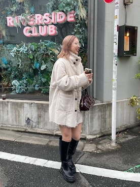 「JEANASIS（ジーナシス）のアイテム（ブルゾン）」を使った、フィーさん（レディース・164cm）の冬コーディネート