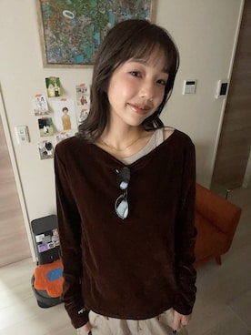 「アイテム（タンクトップ、ベージュ系）」を使った、フィーさん（レディース・165cm）の秋コーディネート