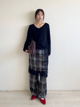 「eL（エル）のアイテム」を使った、フィーさん（レディース・165cm）の秋コーディネート