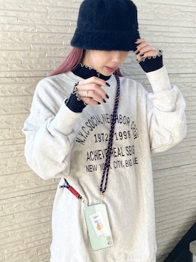 「RAY CASSIN（レイカズン）のアイテム（帽子）」を使った、フィーさん（レディース・164cm）の秋コーディネート