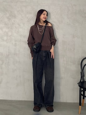 「アイテム（スウェット）」を使った、フィーさん（レディース・164cm）の夏コーディネート