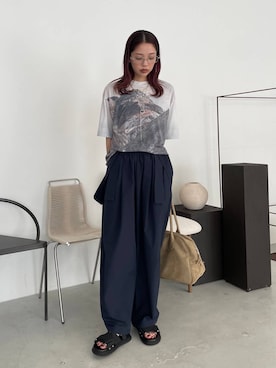 「JEANASIS（ジーナシス）のアイテム（サンダル）」を使った、フィーさん（レディース・164cm）の夏コーディネート