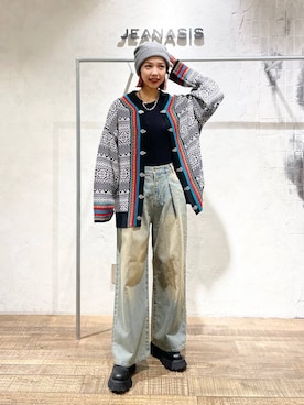 「アイテム（ニットキャップ/ビーニー）」を使った、フィーさん（レディース・164cm・20代）の秋コーディネート