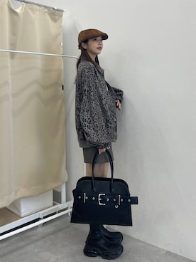 「アイテム（ハンチング/ベレー帽）」を使った、フィーさん（レディース・164cm）の秋コーディネート