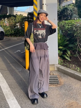 「アイテム（ハンチング/ベレー帽）」を使った、フィーさん（レディース・164cm）の夏コーディネート