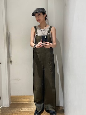 「アイテム（オールインワン・サロペット、グリーン系）」を使った、フィーさん（レディース・164cm）の夏コーディネート