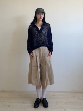 「JEANASIS（ジーナシス）のアイテム（キャップ）」を使った、フィーさん（レディース・165cm）の春コーディネート