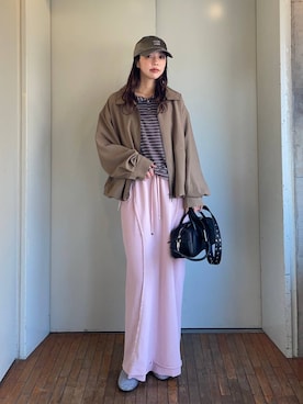 「JEANASIS（ジーナシス）のアイテム（ブルゾン）」を使った、フィーさん（レディース・164cm）の冬コーディネート