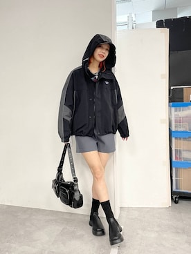 「JEANASIS（ジーナシス）のアイテム（マウンテンパーカー）」を使った、フィーさん（レディース・164cm）の秋コーディネート