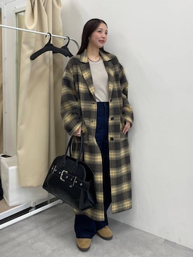 「アイテム（チェスターコート）」を使った、フィーさん（レディース・164cm）の秋コーディネート