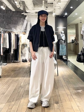 「JEANASIS（ジーナシス）のアイテム（ブルゾン）」を使った、フィーさん（レディース・165cm）の春コーディネート