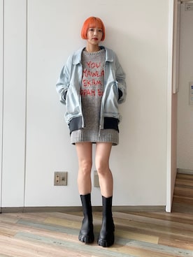 「JEANASIS（ジーナシス）のアイテム（ミリタリージャケット）」を使った、フィーさん（レディース・164cm）の冬コーディネート