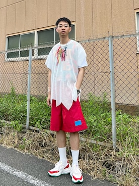 「SUNNEI（スンネイ）のアイテム」を使った、Honeyさん（メンズ・176cm）の夏コーディネート