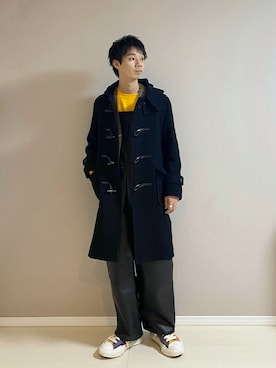 「FREAK'S STORE（フリークスストア）のBIGMAC × FREAK'S STORE / ビッグマック 別注PUレザーオーバーオール / ビッグシルエット（その他パンツ）」を使った、Honeyさん（メンズ・176cm）の冬コーディネート