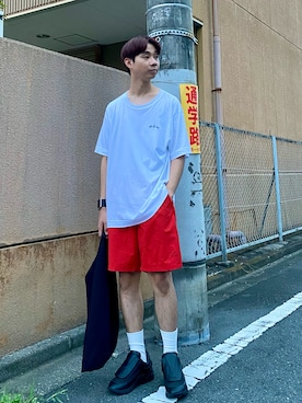 「MM6 Maison Margiela（ｴﾑｴﾑｼｯｸｽ ﾒｿﾞﾝ ﾏﾙｼﾞｪﾗ）のアイテム（バッグ）」を使った、Honeyさん（メンズ・176cm）の夏コーディネート