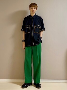 「MAISON SPECIAL（メゾンスペシャル）のアイテム（スラックス）」を使った、Honeyさん（メンズ・176cm）の夏コーディネート