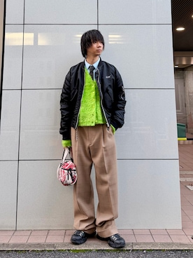 「アイテム（MA-1）」を使った、Honeyさん（メンズ・176cm）の秋コーディネート