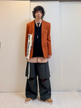 「Needles（ニードルス）のアイテム」を使った、Honeyさん（メンズ・176cm）の冬コーディネート