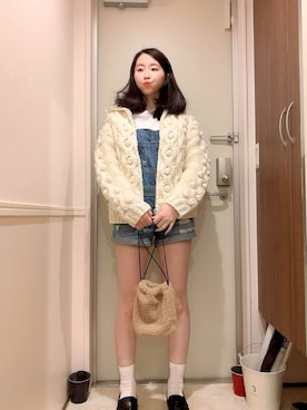 「フォローミー」｜「アイテム（オールインワン・サロペット）」を使った、Linaさん（レディース・158cm）の冬コーディネート