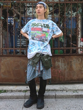 「アイテム（Tシャツ/カットソー）」を使った、LABORATORY®さん（メンズ・187cm）の夏コーディネート