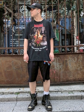 「バンドT」｜LABORATORY®さん（メンズ・175cm）の夏コーディネート