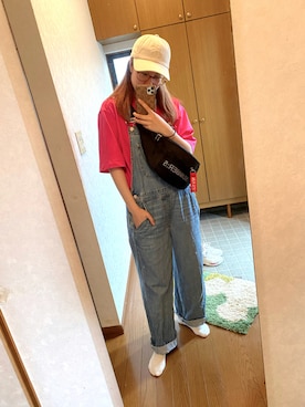 「GAP（ギャップ）のアイテム（オールインワン・サロペット）」を使った、かなさん（レディース・154cm）の夏コーディネート