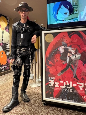 「アイテム（ライダースジャケット）」を使った、Takaya さん（メンズ・172cm）の秋コーディネート
