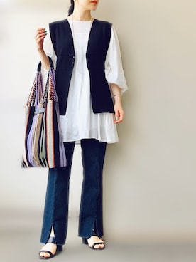 希々さん（レディース・157cm）の春コーディネート