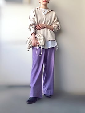 「Soierie（ソワリー）のアイテム（ネックレス）」を使った、希々さん（レディース・157cm）の秋コーディネート