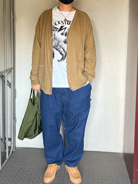 「アイテム（エコバッグ/サブバッグ）」を使った、strongさん（メンズ・184cm）の秋コーディネート