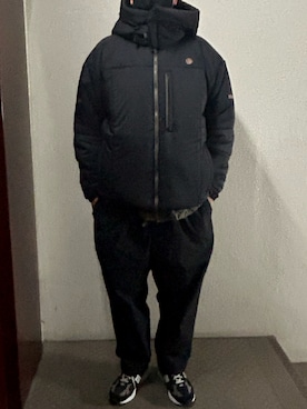 「アイテム（ダウンジャケット/コート）」を使った、strongさん（メンズ・184cm）の冬コーディネート