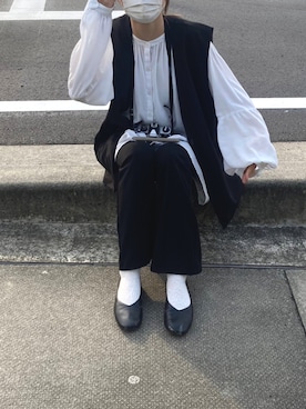 「Heather（ヘザー）のアイテム（ベスト）」を使った、Qさん（レディース・160cm）の秋コーディネート