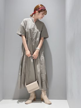 「秋トレンド2021」｜「アイテム（シャツワンピース）」を使った、hikaruさん（レディース・160cm）の秋コーディネート