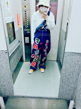 「アイテム（ハット、ホワイト系）」を使った、ゆらさん（メンズ・168cm）の春コーディネート