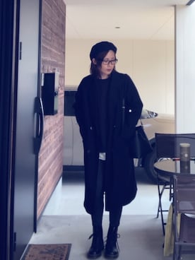 「JUNOAH（ジュノア）のアイテム（チェスターコート）」を使った、xxx.さん（レディース・168cm）の秋コーディネート