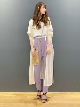 「ロングカーディガン」｜nahoさん（レディース・166cm）の夏コーディネート