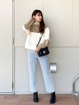 「FILA（フィラ）のアイテム（スウェット）」を使った、nahoさん（レディース・166cm）の秋コーディネート