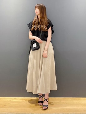 「KANGOL（カンゴール）のアイテム（バッグ）」を使った、nahoさん（レディース・166cm）の夏コーディネート