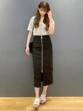 「CAMP7」｜「アイテム（スカート）」を使った、nahoさん（レディース・166cm）の夏コーディネート