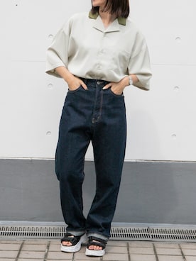 「クレリックシャツ」｜pairpairさん（レディース・152cm）の夏コーディネート